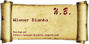 Wieser Bianka névjegykártya